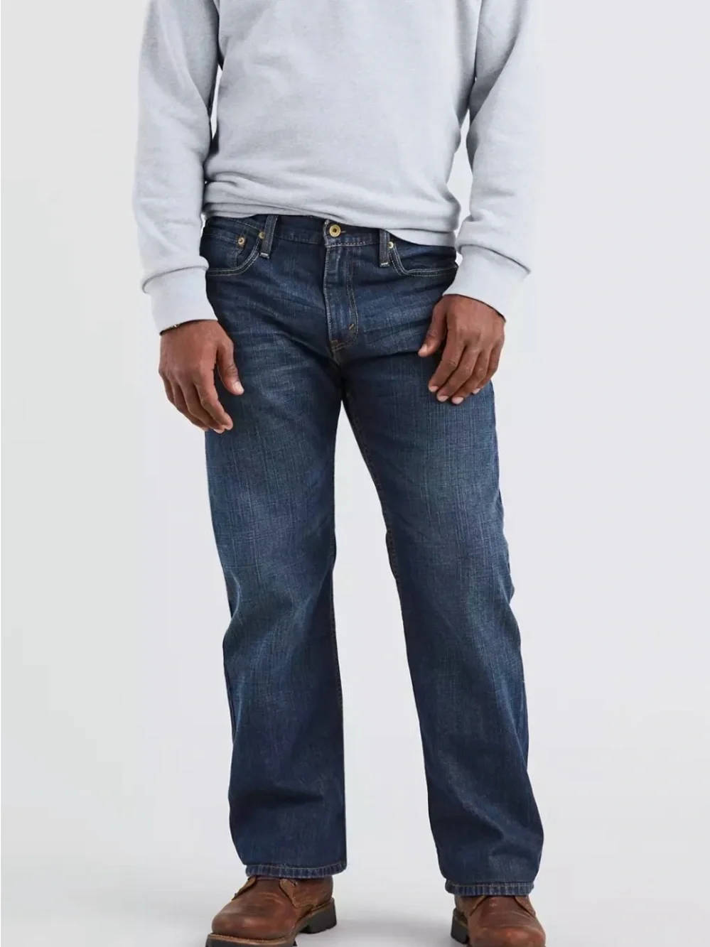 Levi's Blue Medium Wash Loose Fit Straight Leg Cotton Denim Jeans Size 31x34
